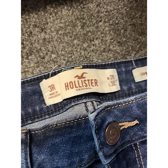 Hollister Women's Size 3R W26 L30 Dark Distressed  Super Skinny Stretchy Jeans - Picture 2 of 7